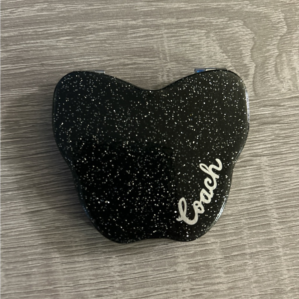 Coach Black Glitter Butterfly Compact